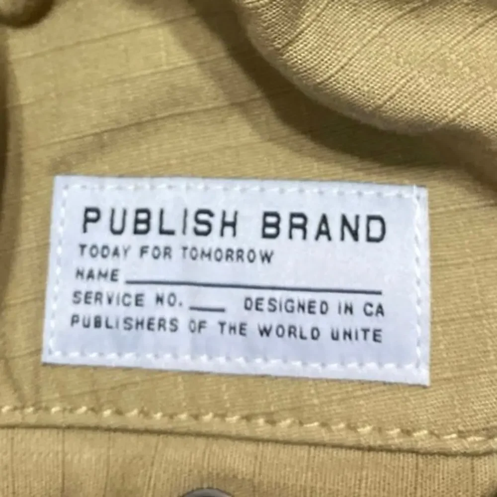 Publish Men's Brown Straight Leg High Waist Windbreaker Trousers Track Pants L